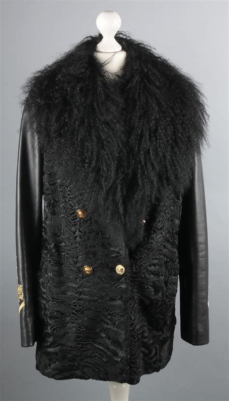 versace vintage coat|Versace fur coat.